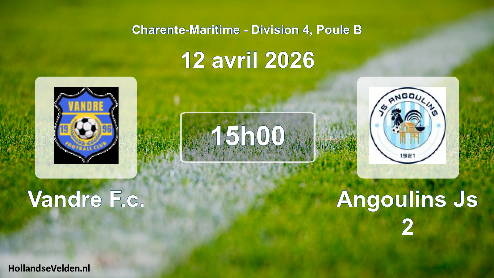 Geplande wedstrijd: Vandre F.c. - Angoulins Js 2 (12 april 2026)