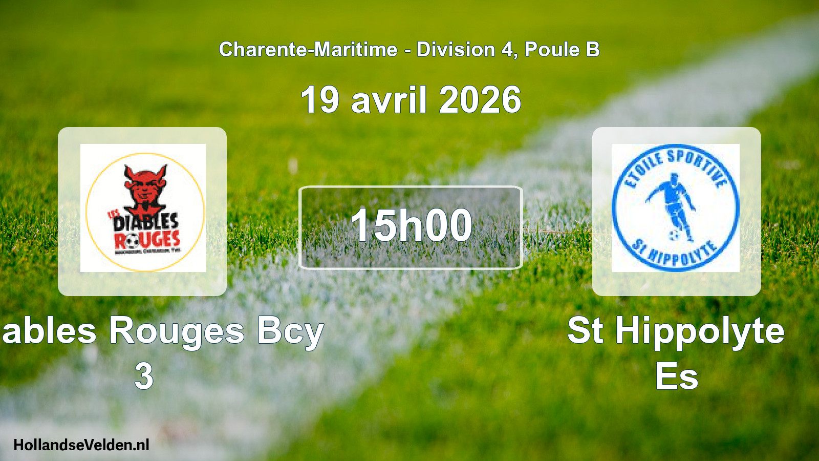 Geplande wedstrijd: Diables Rouges Bcy 3 - St Hippolyte Es (19 april 2026)
