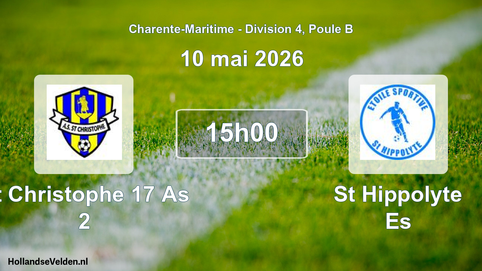 Geplande wedstrijd: St Christophe 17 As 2 - St Hippolyte Es (10 mai 2026)