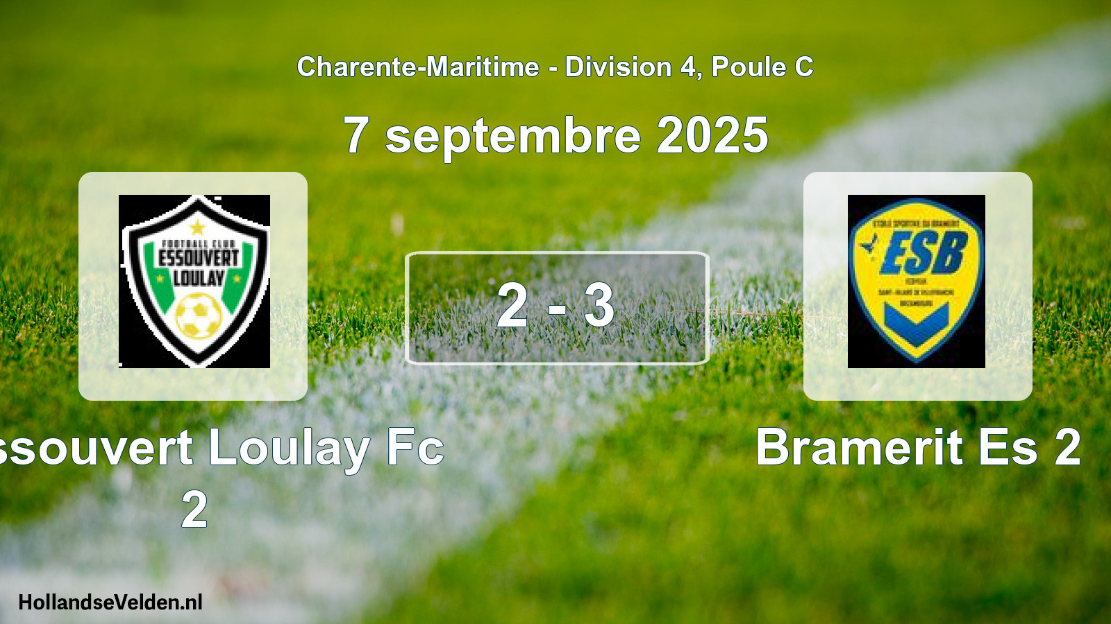 Gespeelde wedstrijd: Essouvert Loulay Fc 2 - Bramerit Es 2 2 - 3 (7 september 2025)