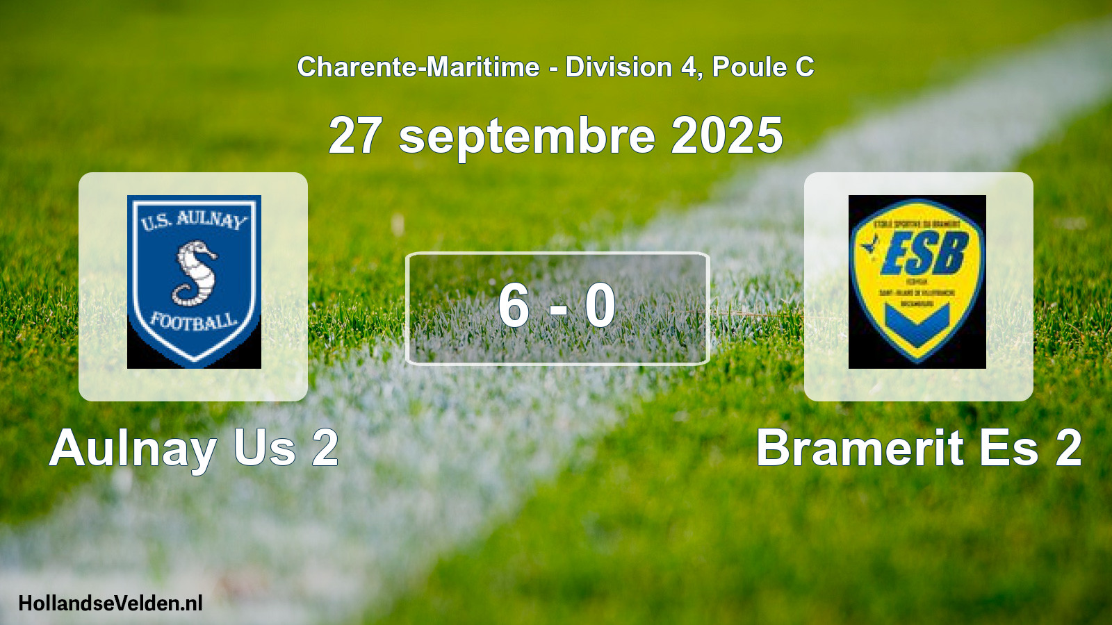 Gespeelde wedstrijd: Aulnay Us 2 - Bramerit Es 2 6 - 0 (27 september 2025)