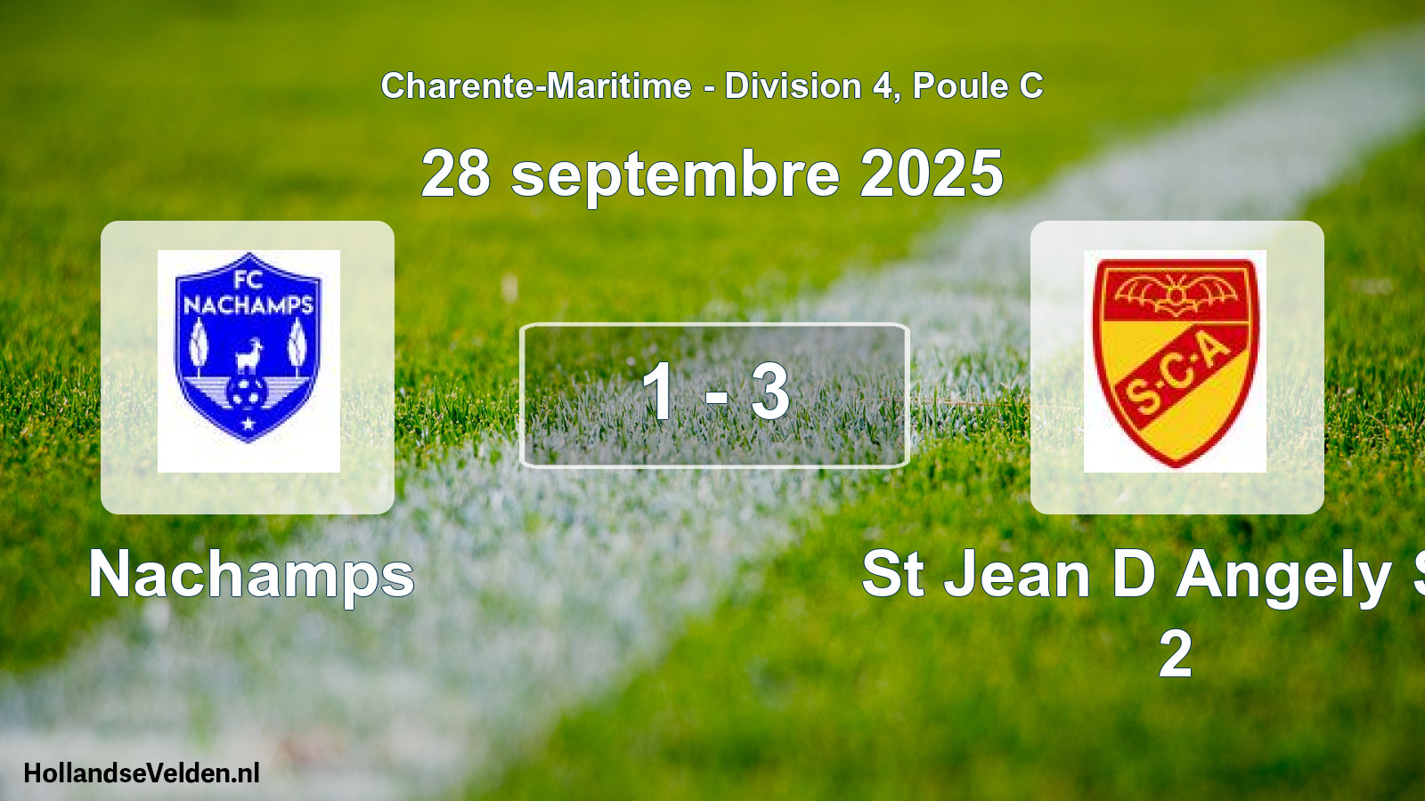 Gespeelde wedstrijd: Nachamps - St Jean D Angely Sc 2 1 - 3 (28 septembre 2025)