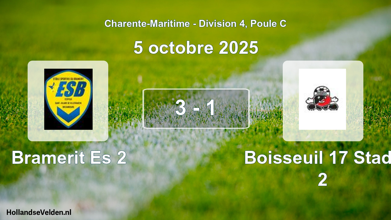 Gespeelde wedstrijd: Bramerit Es 2 - Boisseuil 17 Stade 2 3 - 1 (5 octobre 2025)