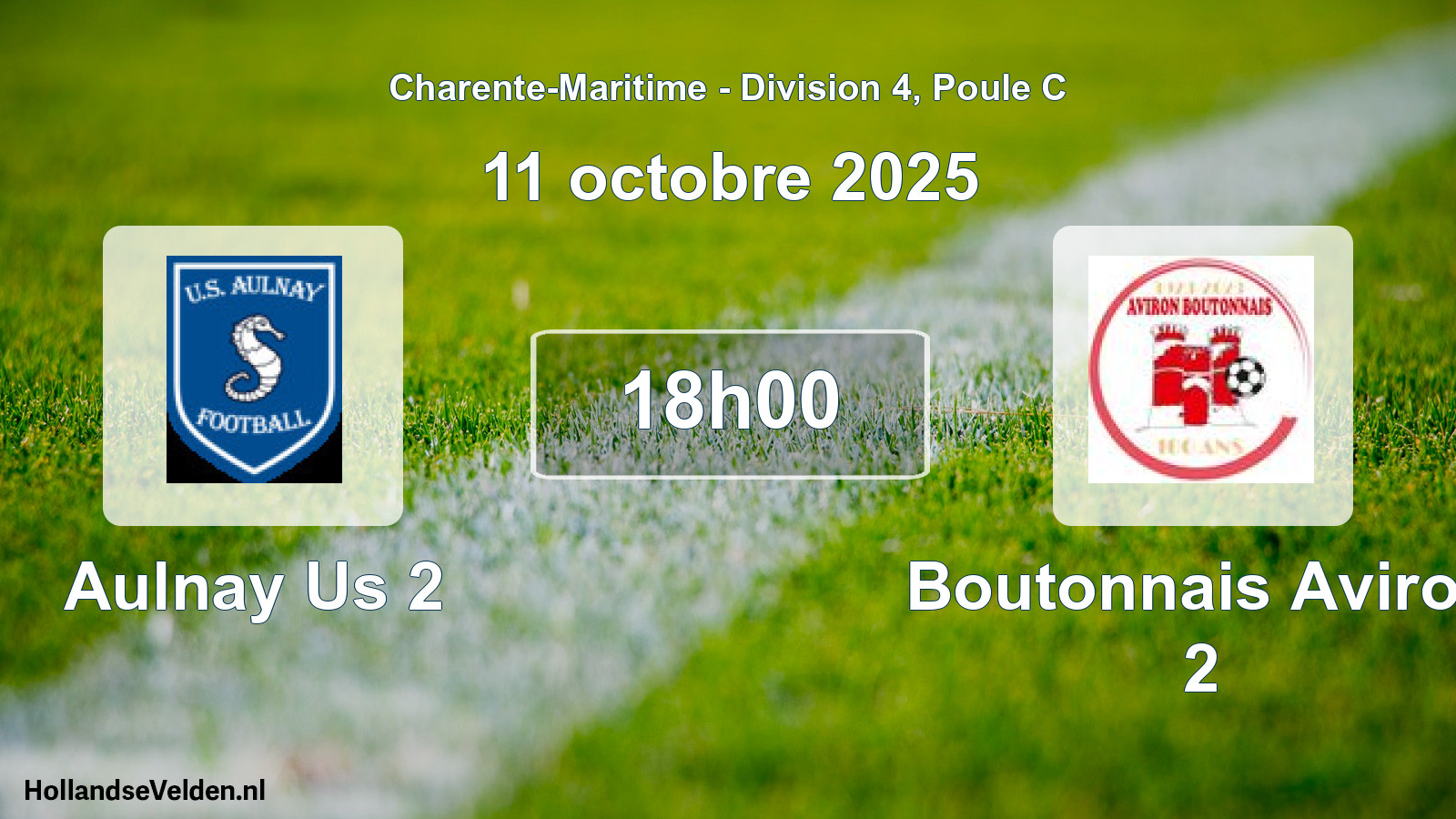Geplande wedstrijd: Aulnay Us 2 - Boutonnais Aviron 2 (11 octobre 2025)