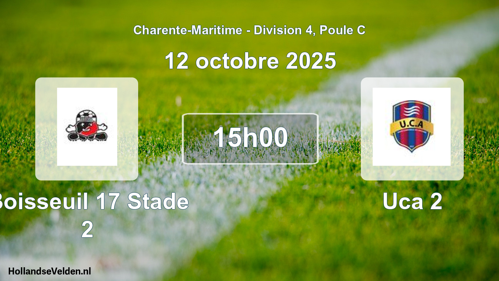 Geplande wedstrijd: Boisseuil 17 Stade 2 - Uca 2 (12 octobre 2025)