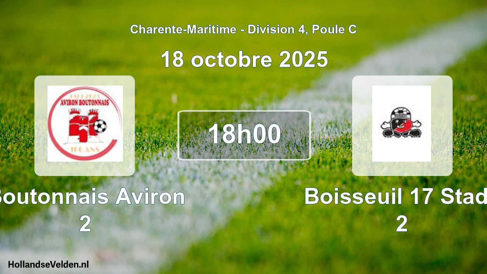 Geplande wedstrijd: Boutonnais Aviron 2 - Boisseuil 17 Stade 2 (18 octobre 2025)