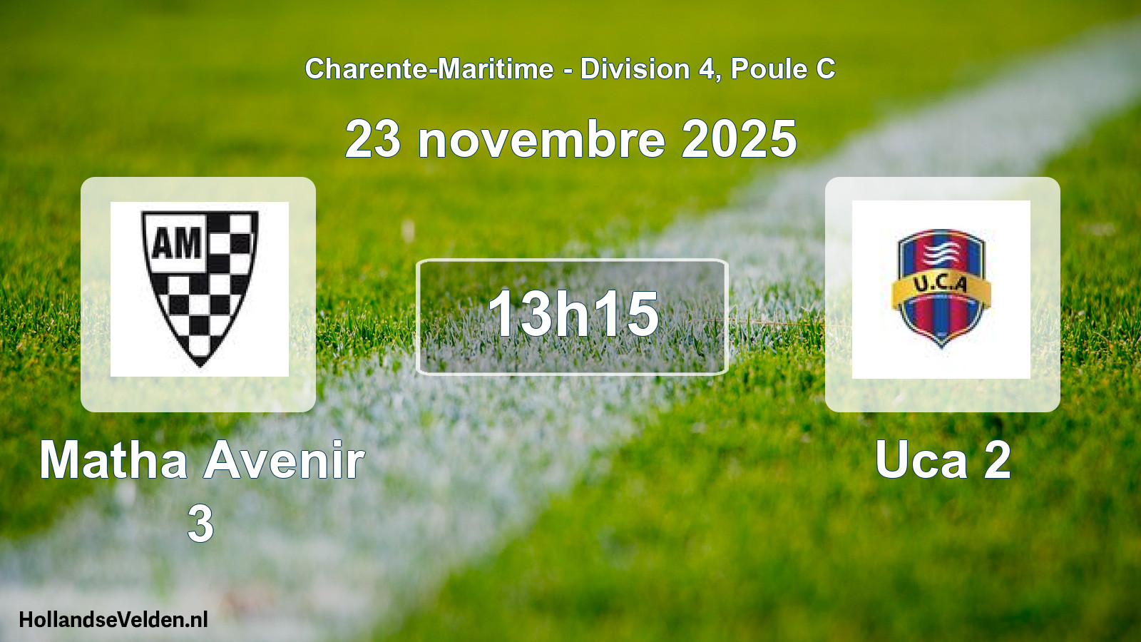 Geplande wedstrijd: Matha Avenir 3 - Uca 2 (23 novembre 2025)