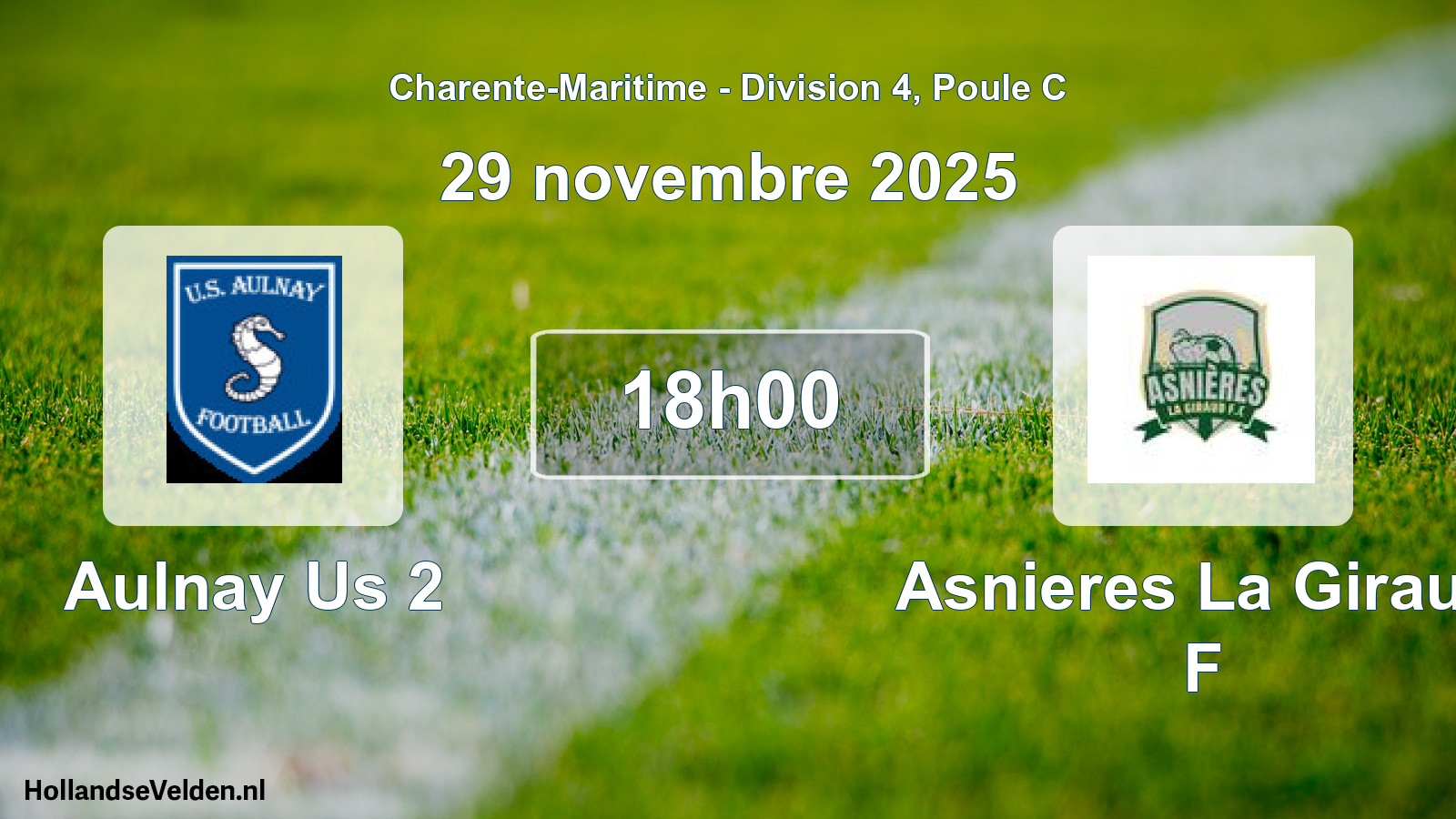 Geplande wedstrijd: Aulnay Us 2 - Asnieres La Giraud F (29 novembre 2025)