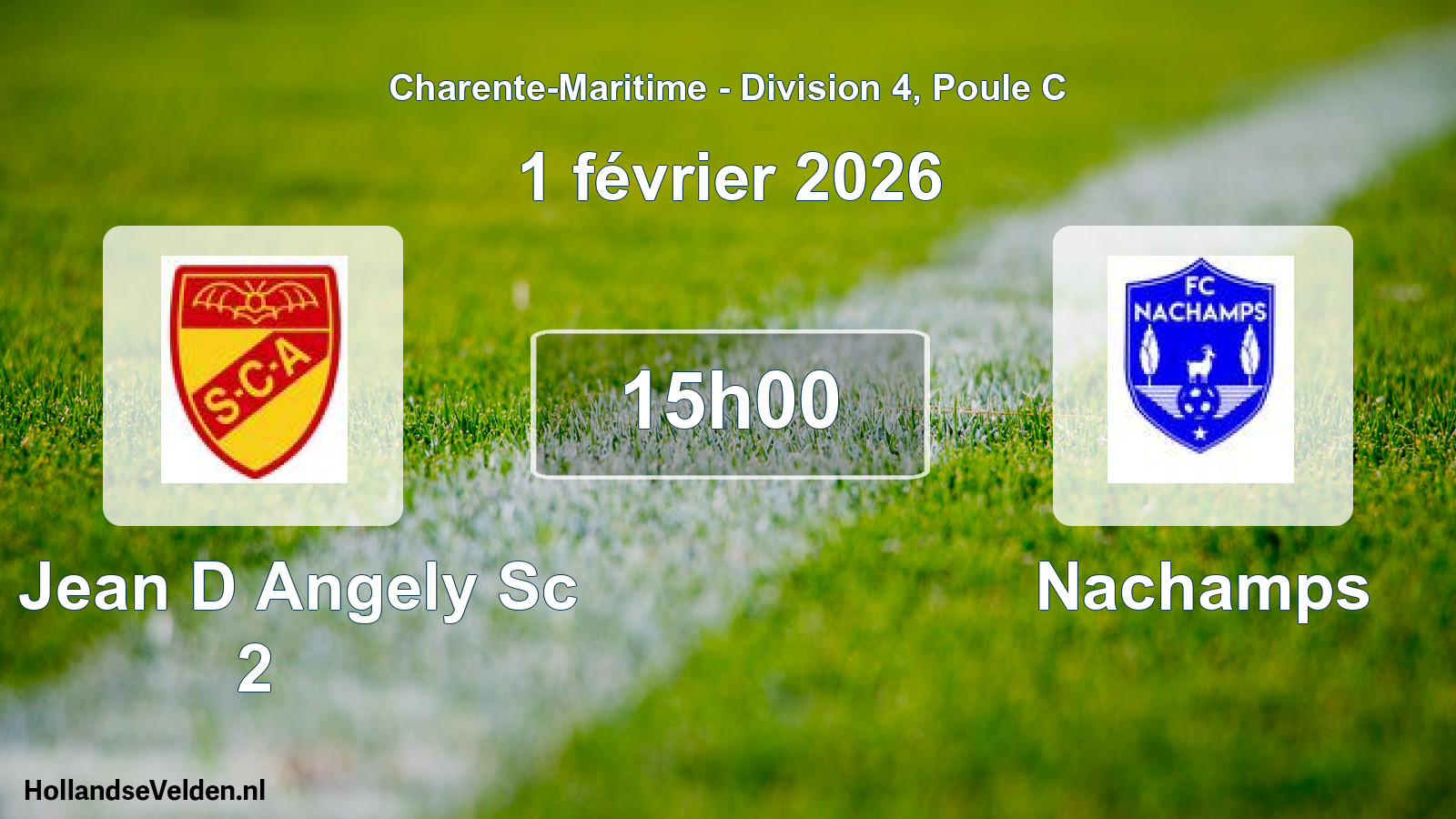 Geplande wedstrijd: St Jean D Angely Sc 2 - Nachamps (1 février 2026)