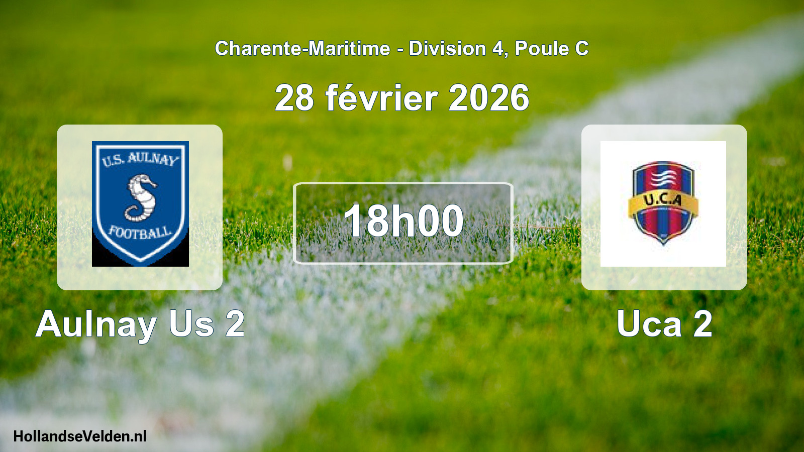 Geplande wedstrijd: Aulnay Us 2 - Uca 2 (28 février 2026)