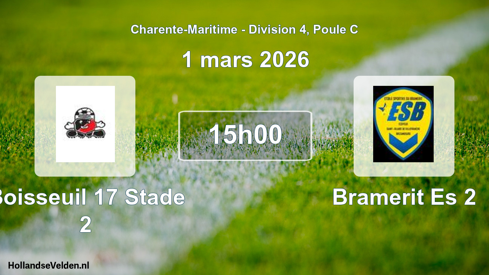 Geplande wedstrijd: Boisseuil 17 Stade 2 - Bramerit Es 2 (1 mars 2026)