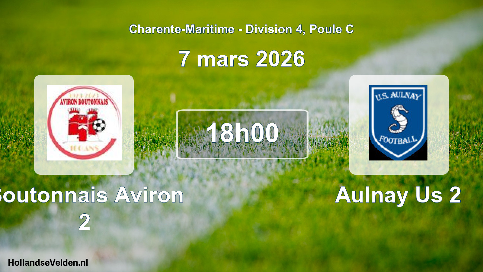 Geplande wedstrijd: Boutonnais Aviron 2 - Aulnay Us 2 (7 mars 2026)