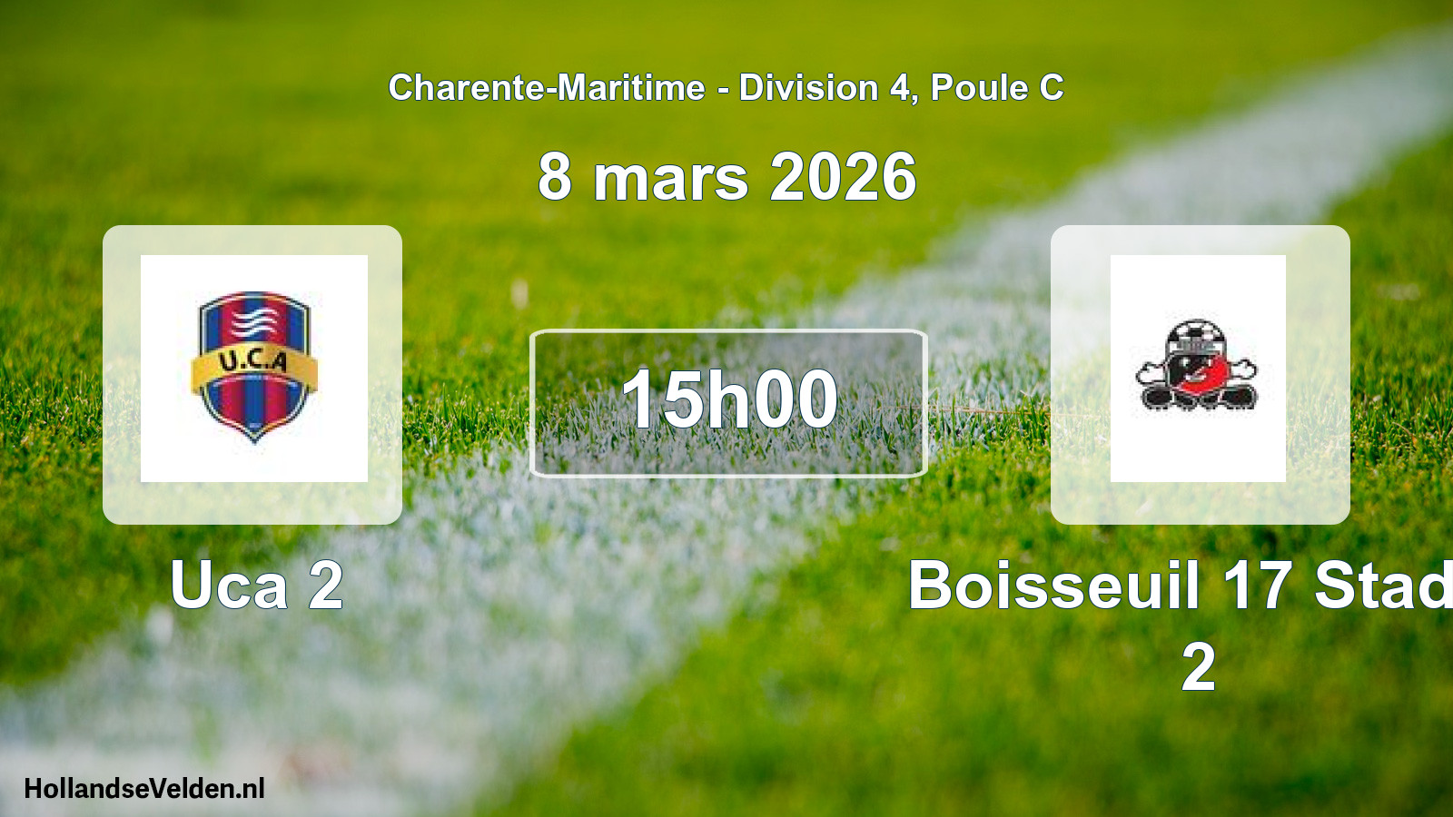 Geplande wedstrijd: Uca 2 - Boisseuil 17 Stade 2 (8 mars 2026)