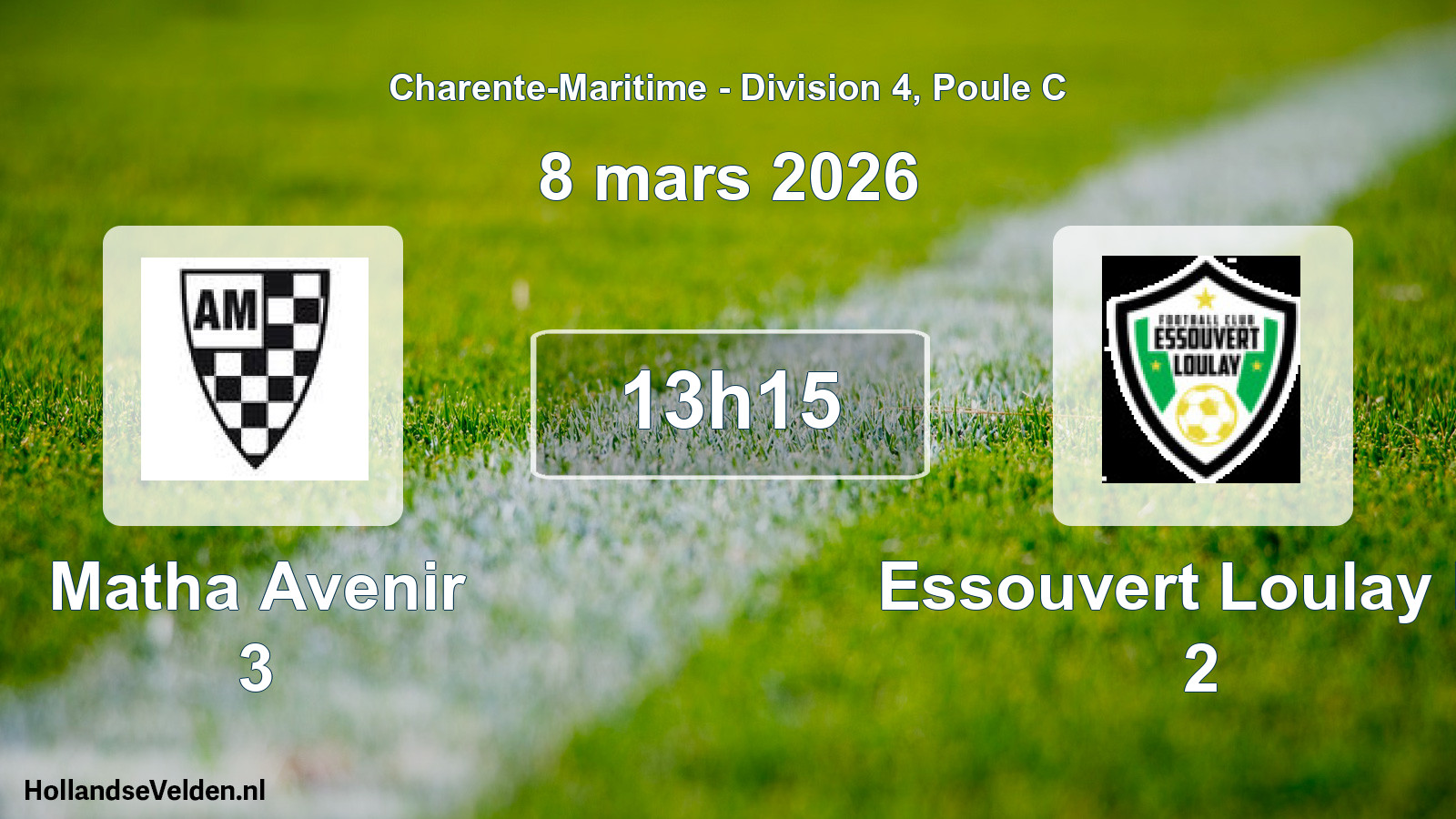 Geplande wedstrijd: Matha Avenir 3 - Essouvert Loulay Fc 2 (8 maart 2026)