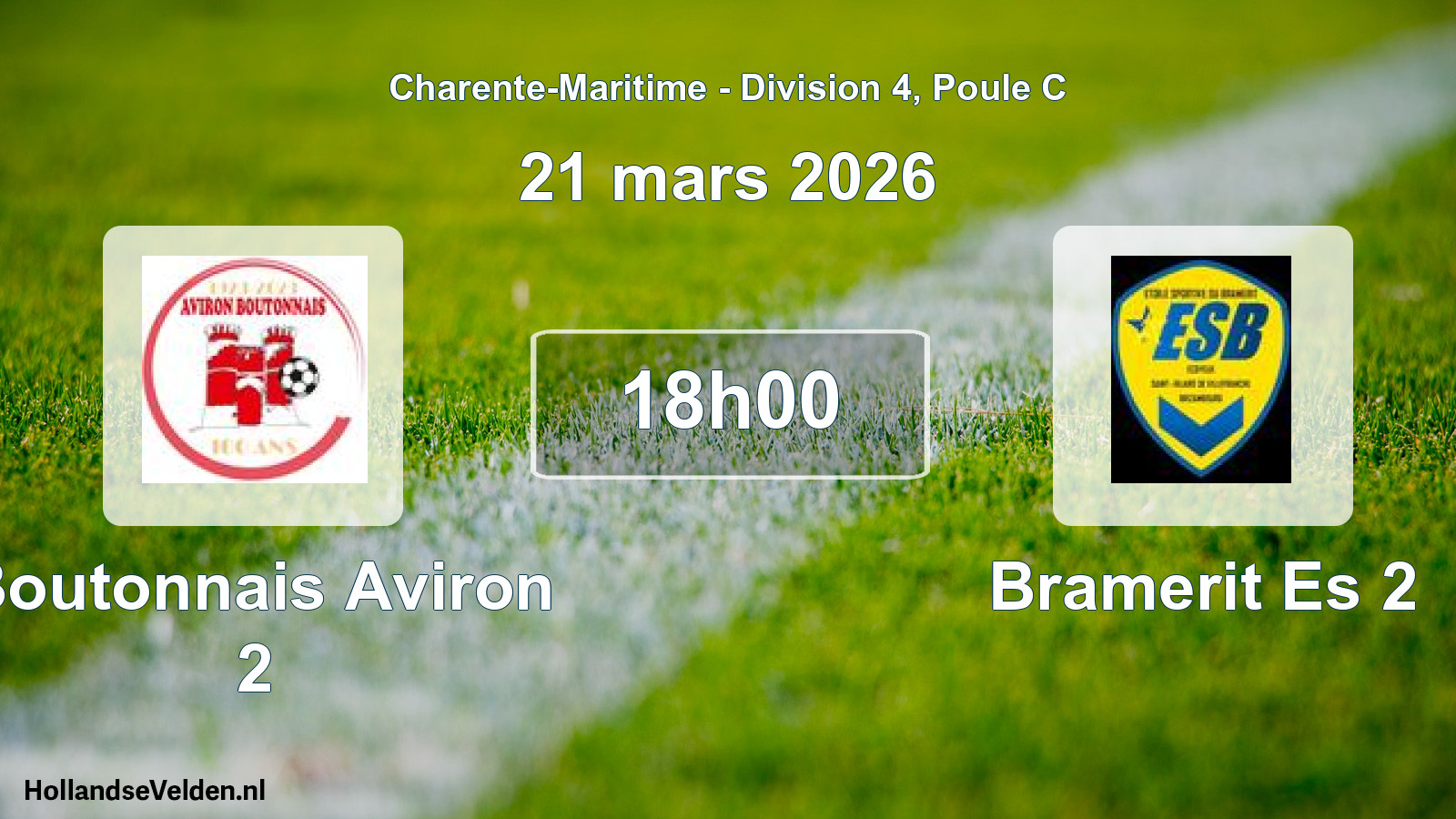 Geplande wedstrijd: Boutonnais Aviron 2 - Bramerit Es 2 (21 mars 2026)