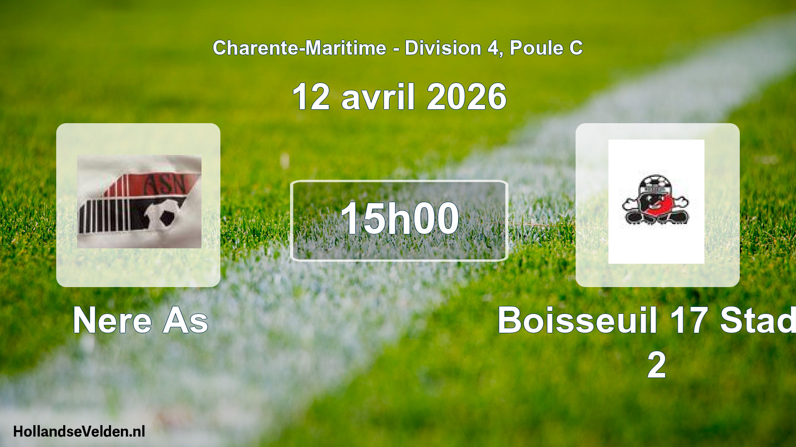 Geplande wedstrijd: Nere As - Boisseuil 17 Stade 2 (12 april 2026)
