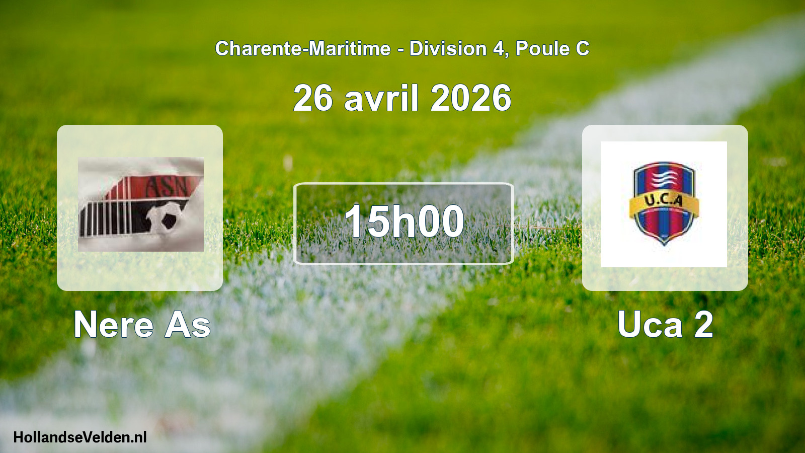 Geplande wedstrijd: Nere As - Uca 2 (26 april 2026)