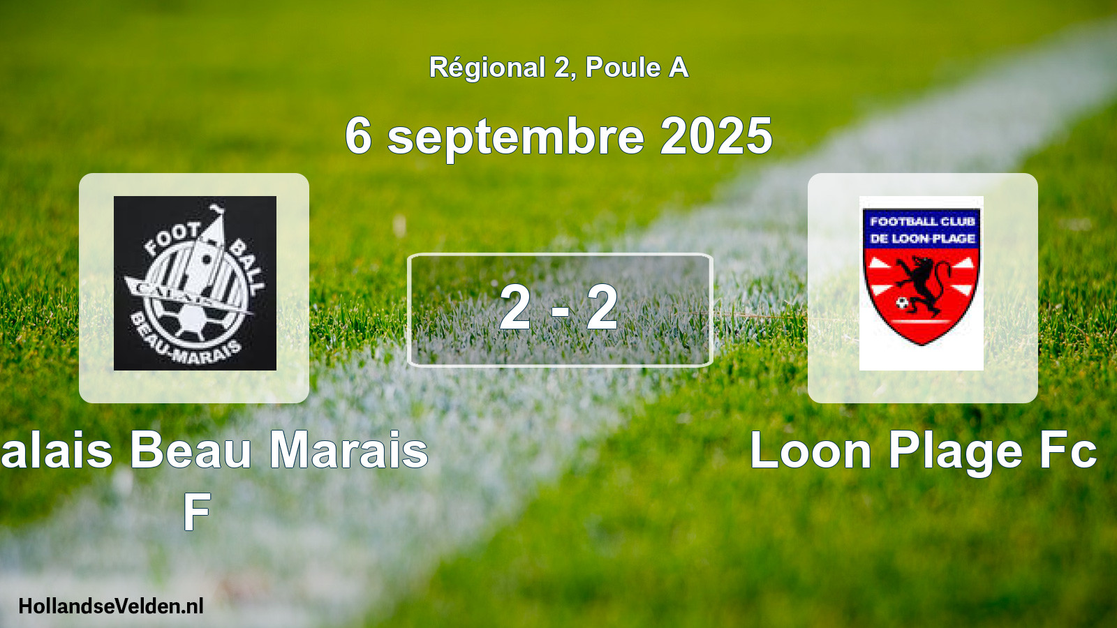 Gespeelde wedstrijd: Calais Beau Marais F - Loon Plage Fc 2 - 2 (6 septembre 2025)