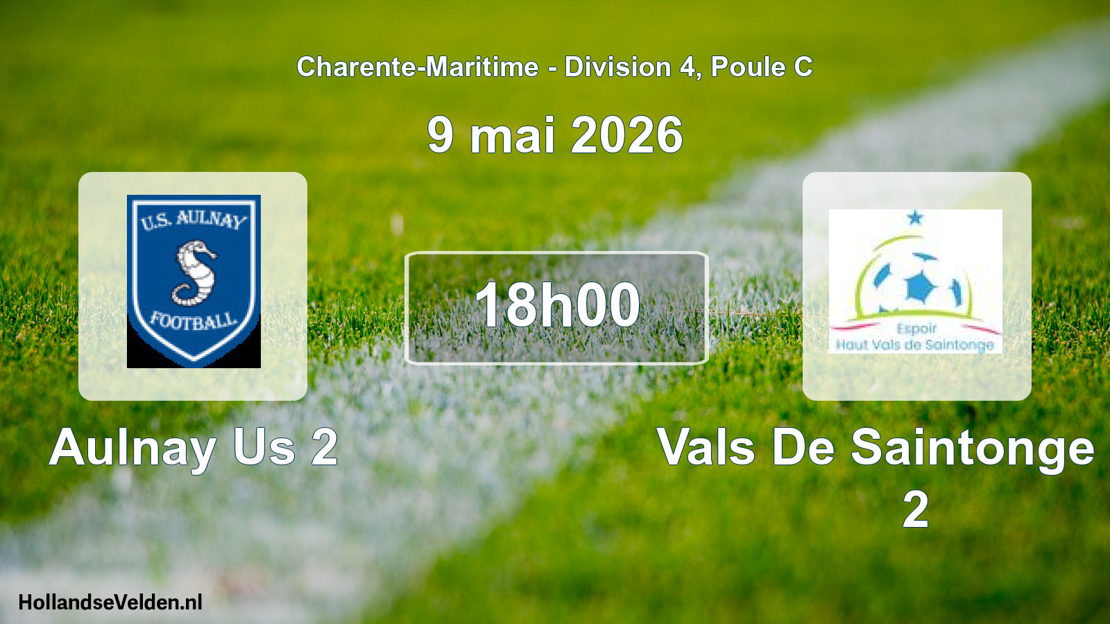 Geplande wedstrijd: Aulnay Us 2 - Vals De Saintonge Eh 2 (9 mei 2026)