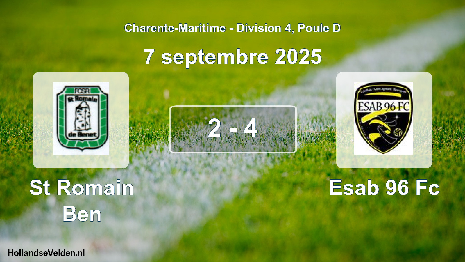 Gespeelde wedstrijd: St Romain Ben - Esab 96 Fc 2 - 4 (7 septembre 2025)