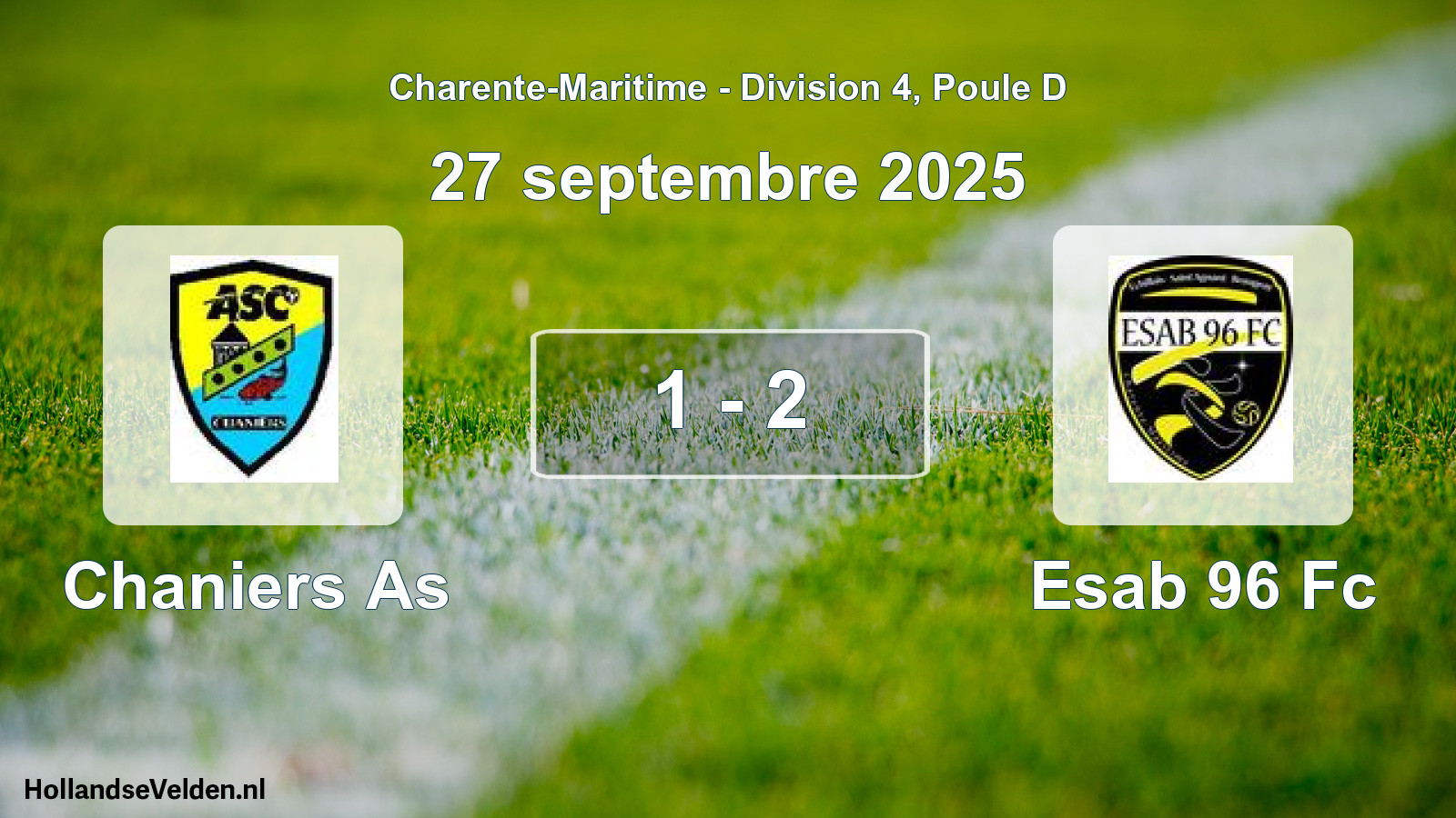 Gespeelde wedstrijd: Chaniers As - Esab 96 Fc 1 - 2 (27 septembre 2025)
