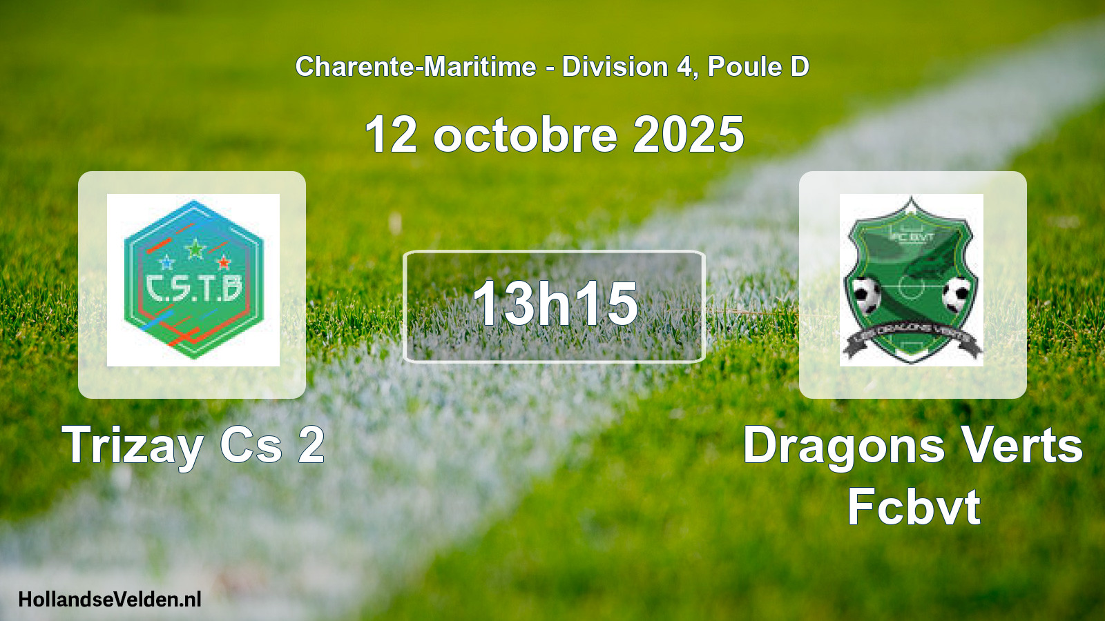 Geplande wedstrijd: Trizay Cs 2 - Dragons Verts Fcbvt (12 octobre 2025)