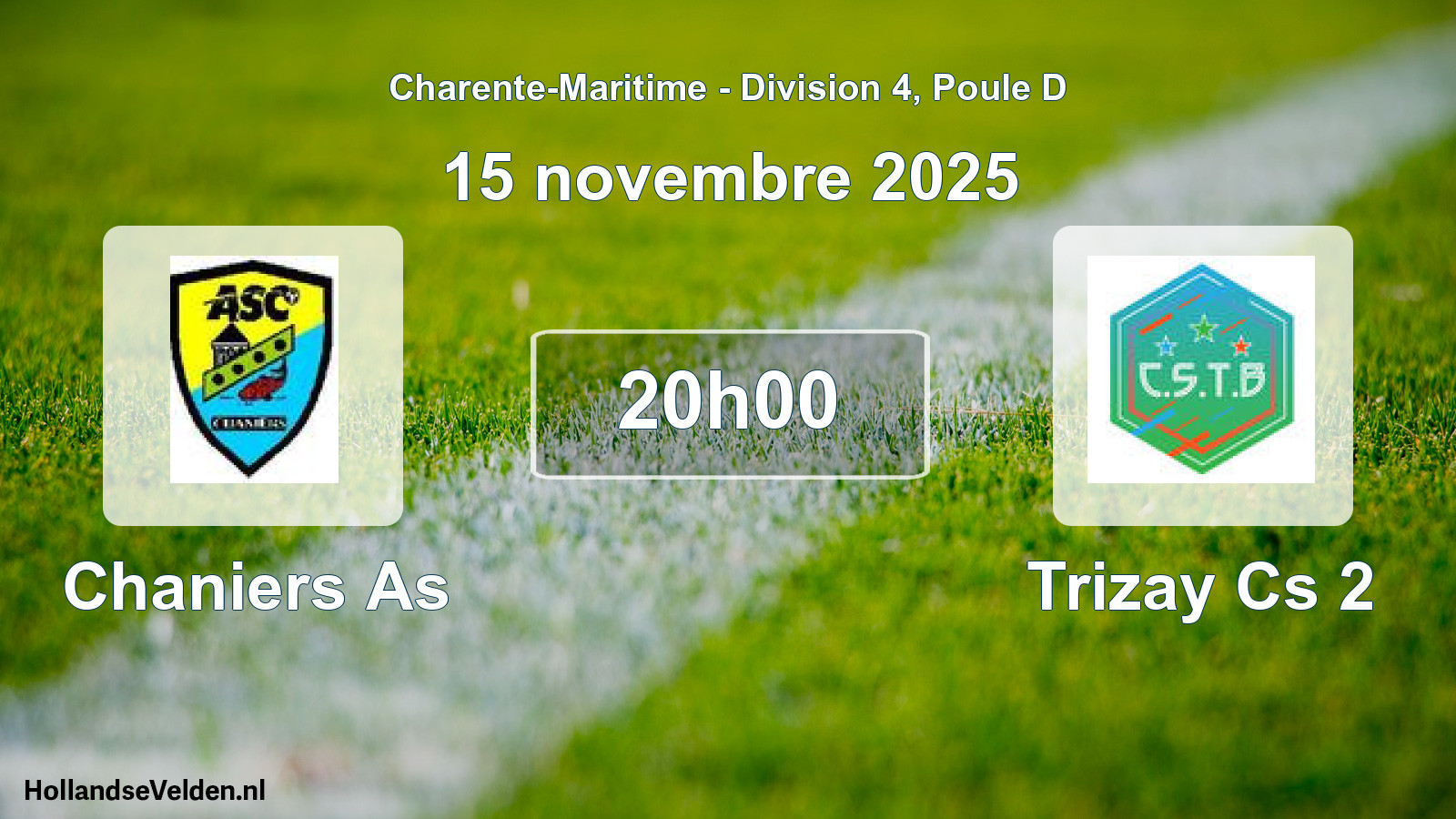 Geplande wedstrijd: Chaniers As - Trizay Cs 2 (15 novembre 2025)