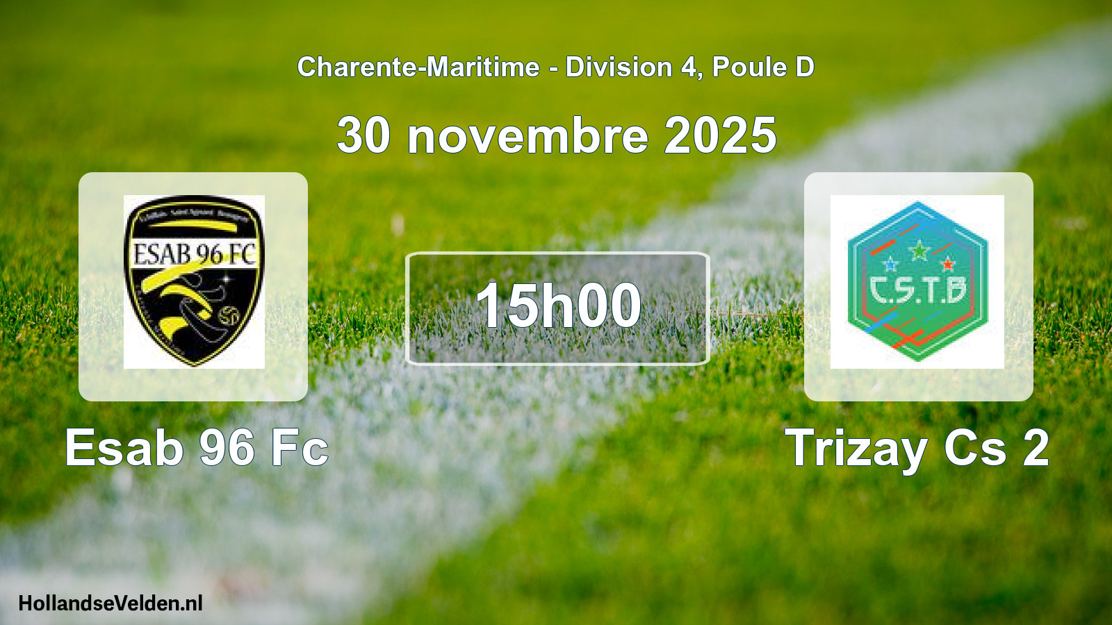 Geplande wedstrijd: Esab 96 Fc - Trizay Cs 2 (30 novembre 2025)