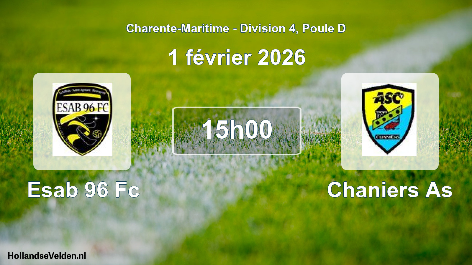 Geplande wedstrijd: Esab 96 Fc - Chaniers As (1 février 2026)