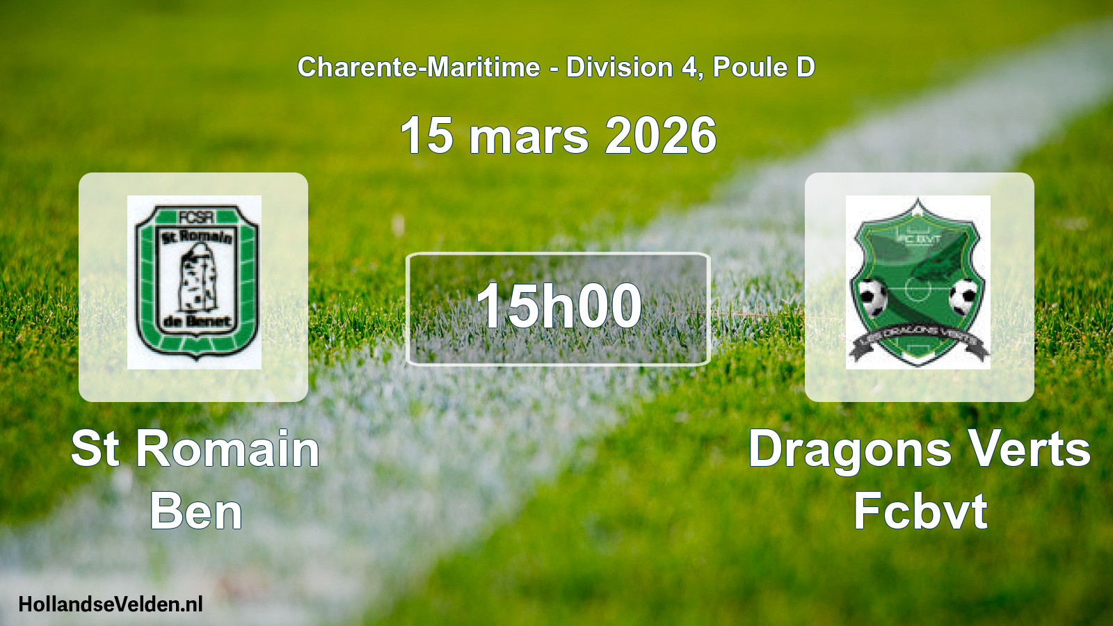 Geplande wedstrijd: St Romain Ben - Dragons Verts Fcbvt (15 mars 2026)