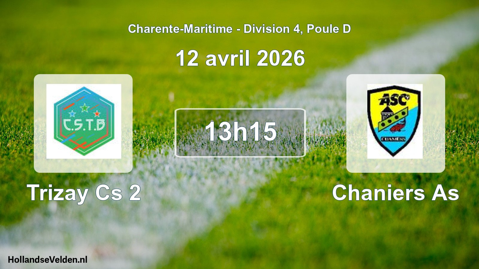 Geplande wedstrijd: Trizay Cs 2 - Chaniers As (12 avril 2026)