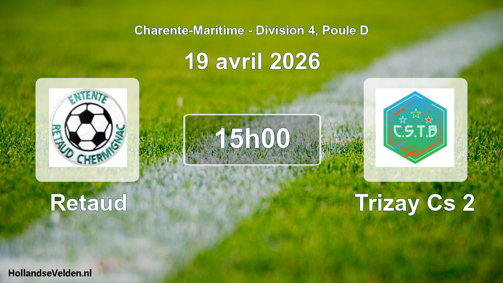 Geplande wedstrijd: Retaud - Trizay Cs 2 (19 april 2026)