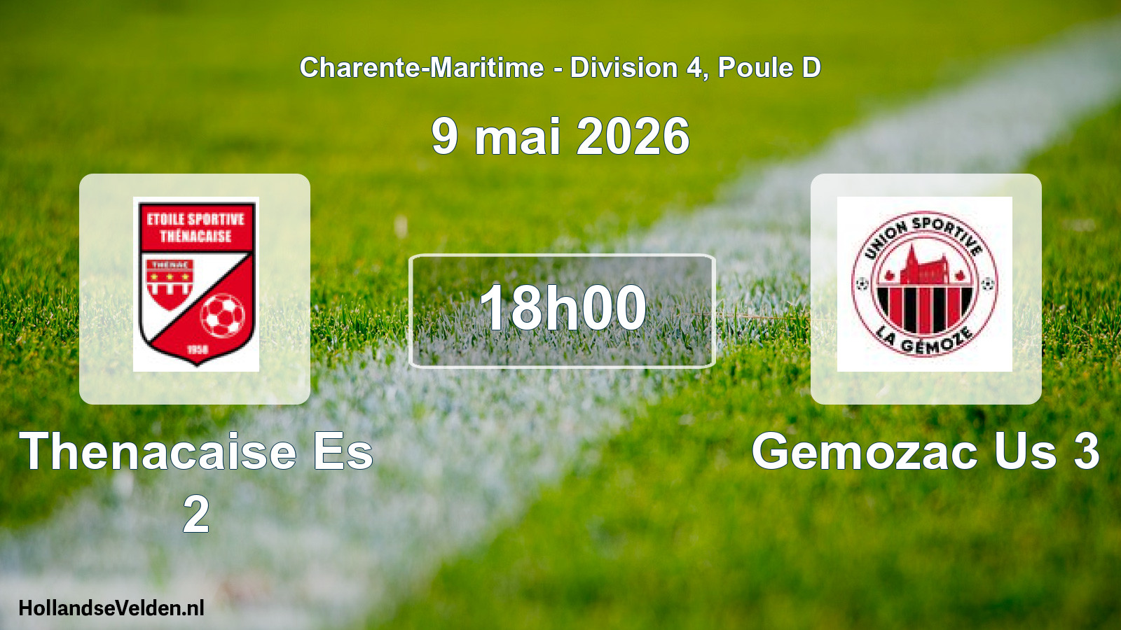 Geplande wedstrijd: Thenacaise Es 2 - Gemozac Us 3 (9 mai 2026)