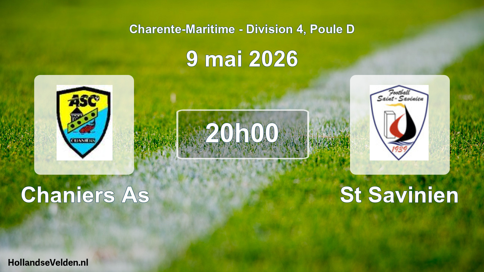 Geplande wedstrijd: Chaniers As - St Savinien (9 mai 2026)