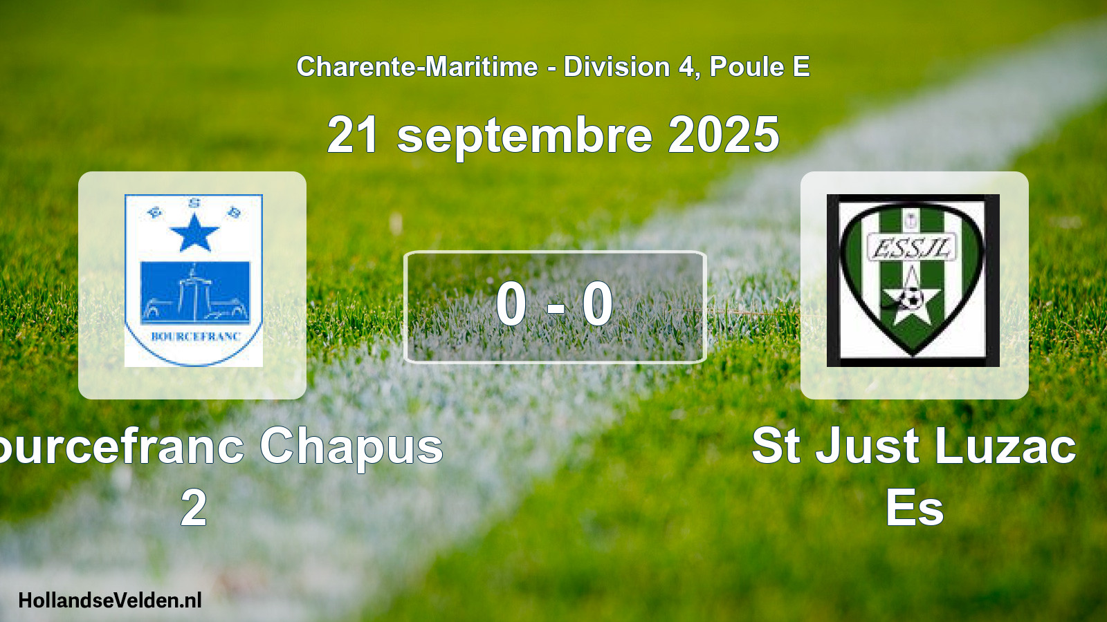 Gespeelde wedstrijd: Bourcefranc Chapus 2 - St Just Luzac Es 0 - 0 (21 septembre 2025)