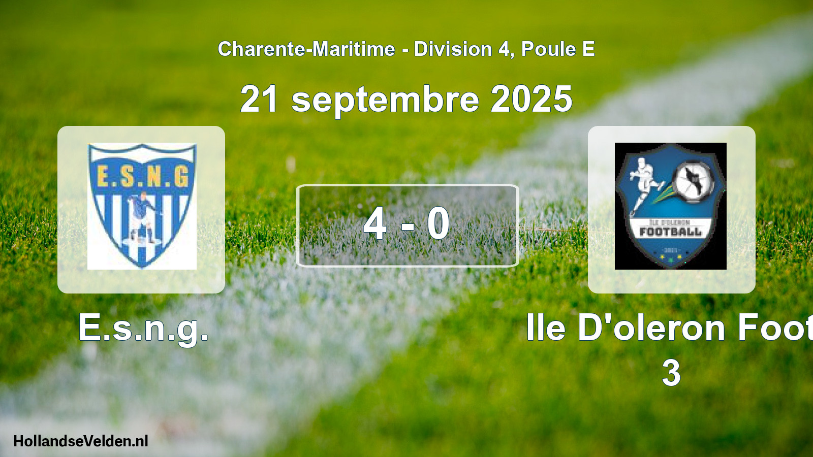 Gespeelde wedstrijd: E.s.n.g. - Ile D'oleron Foot 3 4 - 0 (21 septembre 2025)