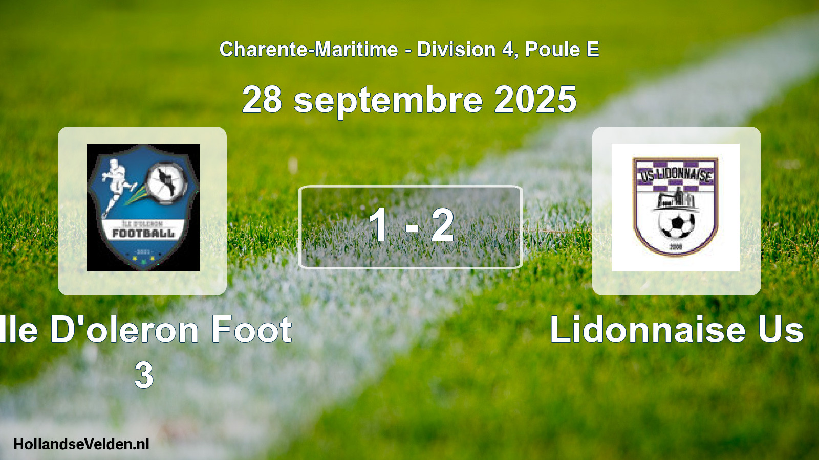 Gespeelde wedstrijd: Ile D'oleron Foot 3 - Lidonnaise Us 1 - 2 (28 septembre 2025)
