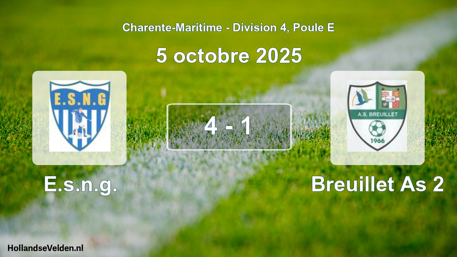 Gespeelde wedstrijd: E.s.n.g. - Breuillet As 2 4 - 1 (5 octobre 2025)