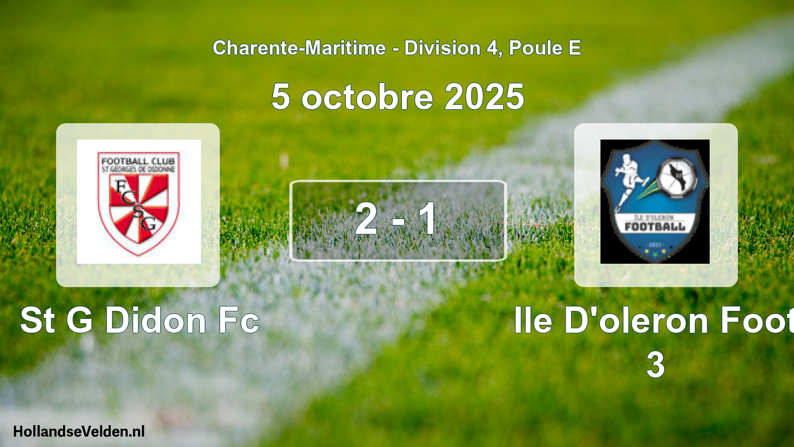 Gespeelde wedstrijd: St G Didon Fc - Ile D'oleron Foot 3 2 - 1 (5 octobre 2025)
