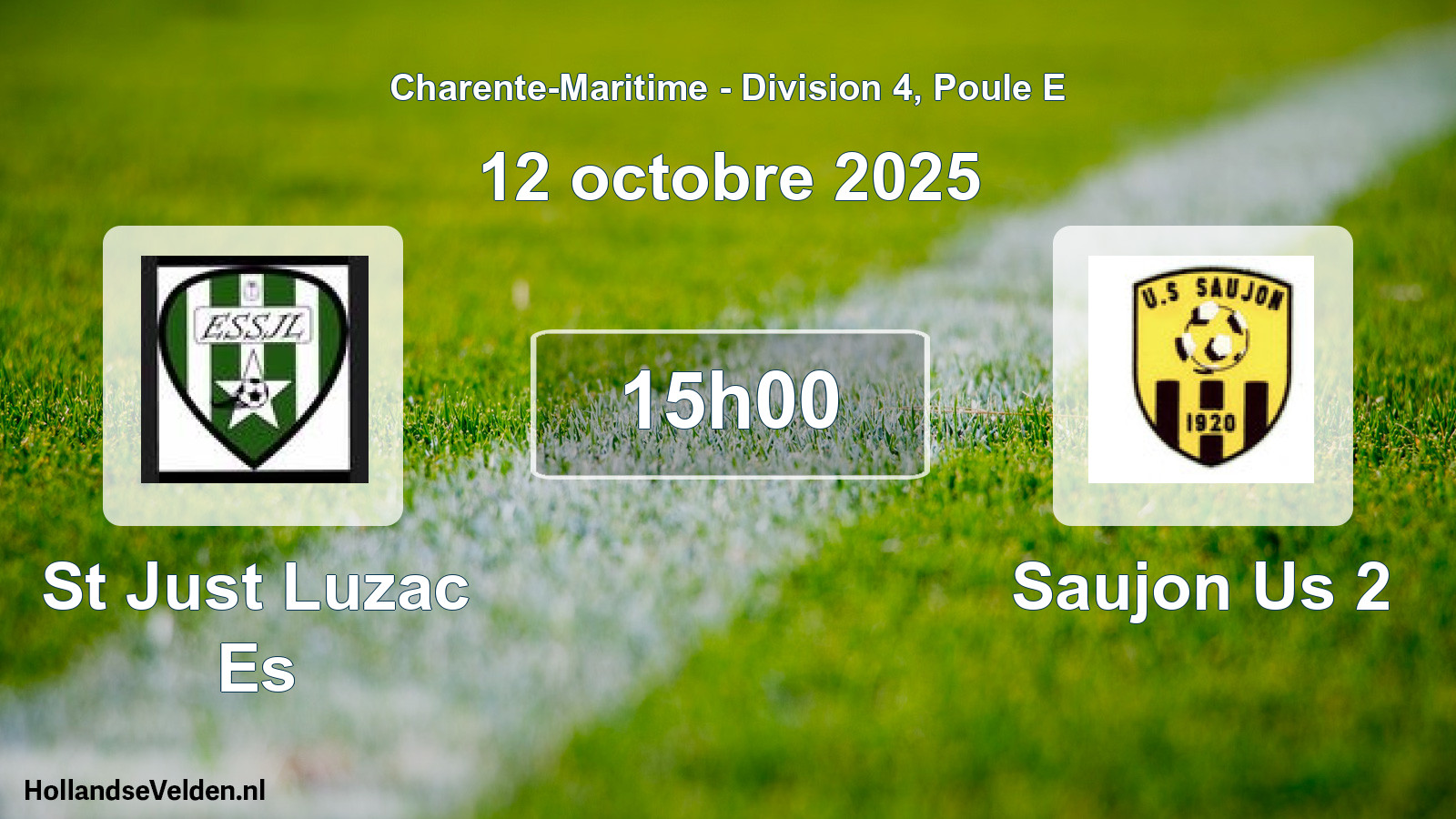 Geplande wedstrijd: St Just Luzac Es - Saujon Us 2 (12 octobre 2025)