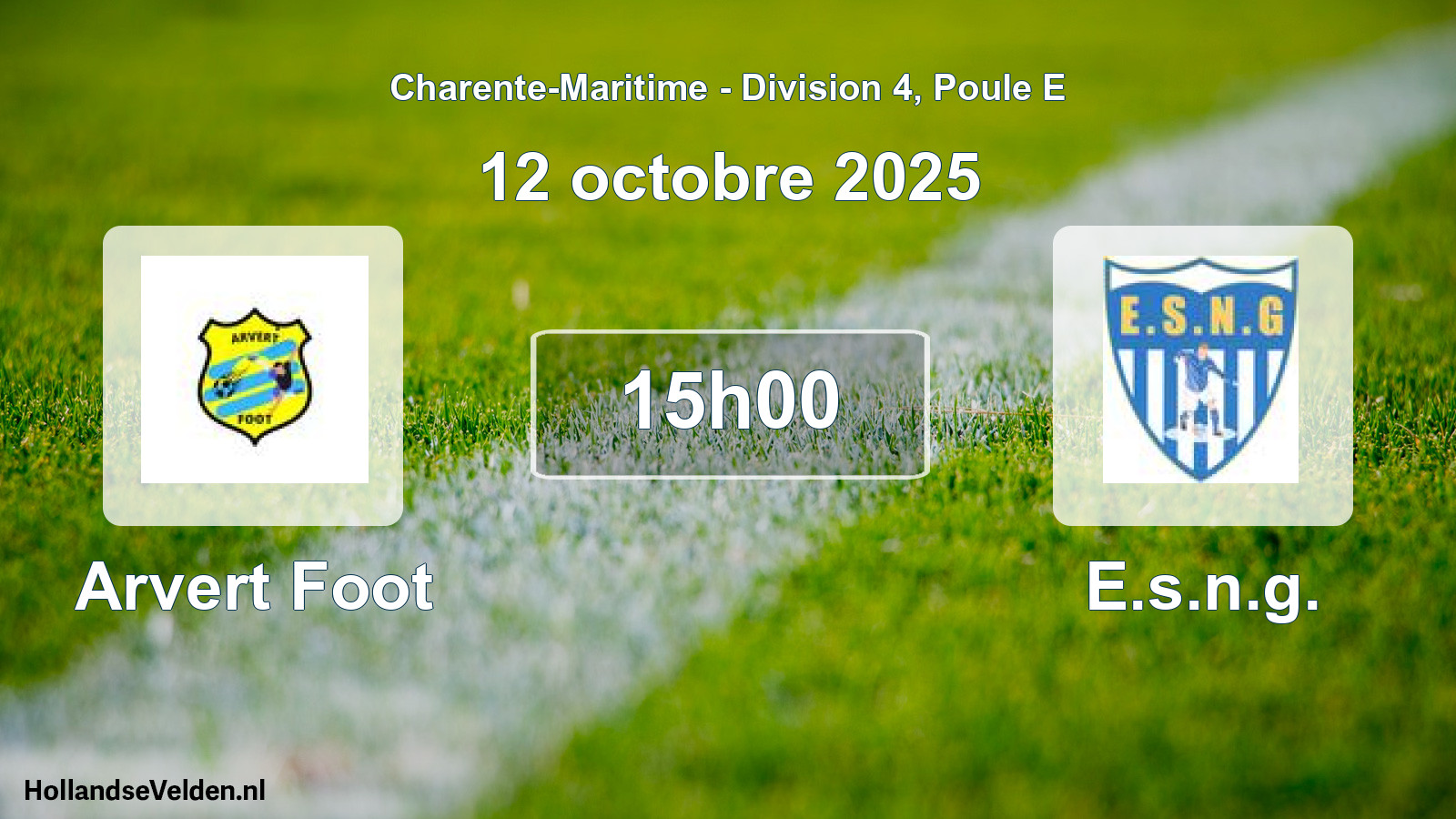 Geplande wedstrijd: Arvert Foot - E.s.n.g. (12 octobre 2025)