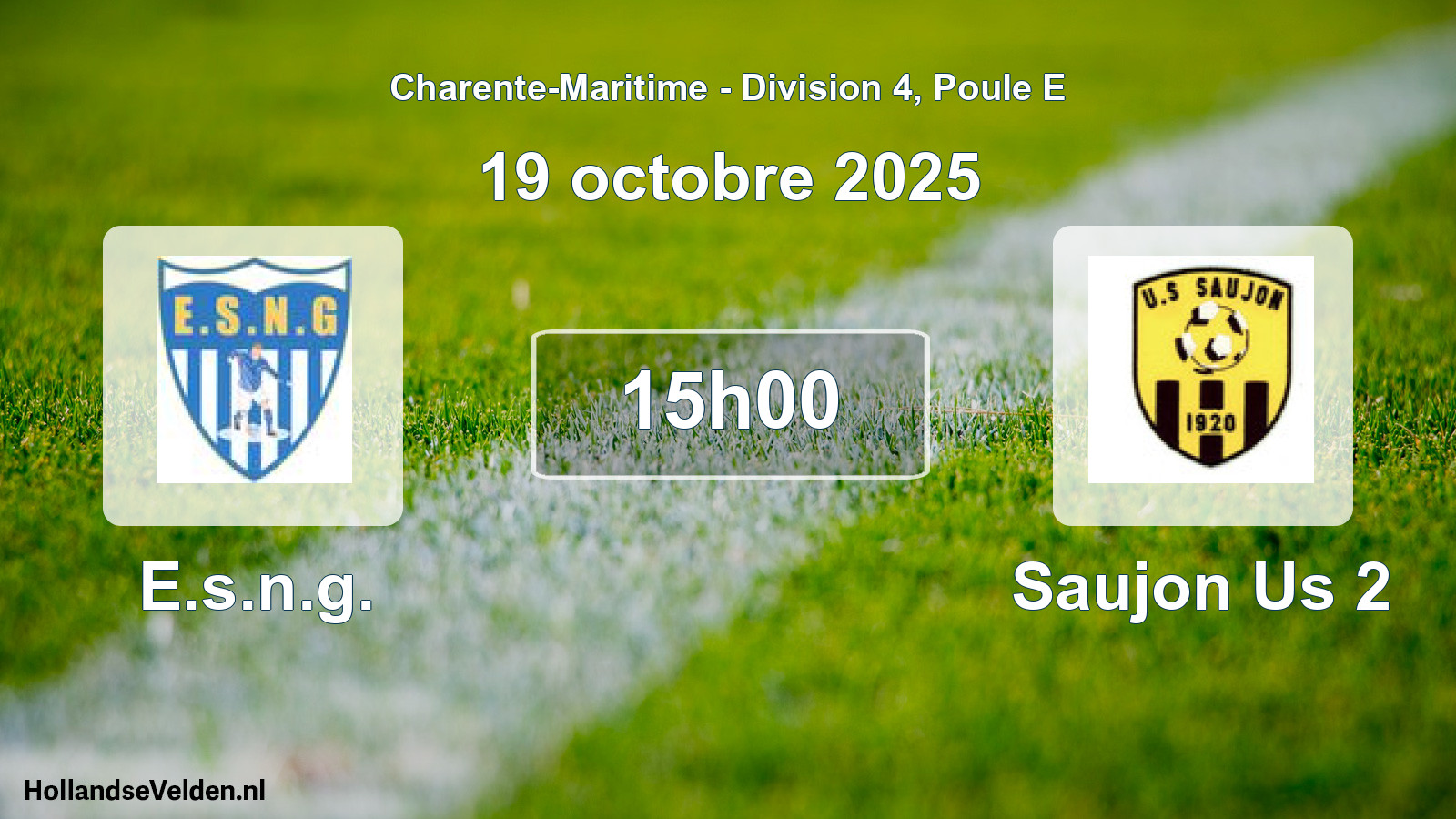 Geplande wedstrijd: E.s.n.g. - Saujon Us 2 (19 octobre 2025)