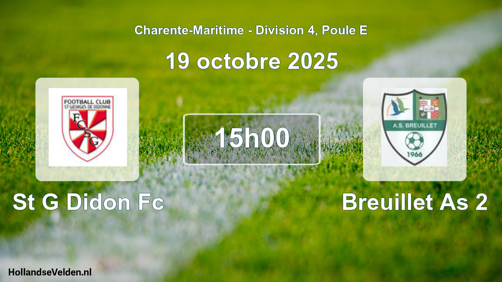 Geplande wedstrijd: St G Didon Fc - Breuillet As 2 (19 octobre 2025)