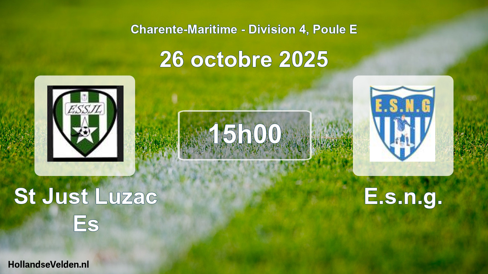 Geplande wedstrijd: St Just Luzac Es - E.s.n.g. (26 octobre 2025)