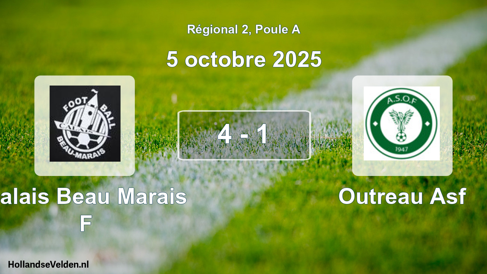 Total number of matches played: Calais Beau Marais F - Outreau Asf 4 - 1 (5 October 2025)