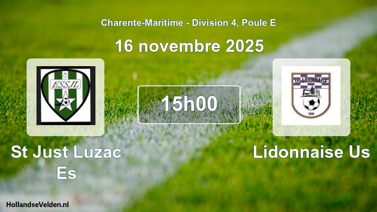 Geplande wedstrijd: St Just Luzac Es - Lidonnaise Us (16 novembre 2025)