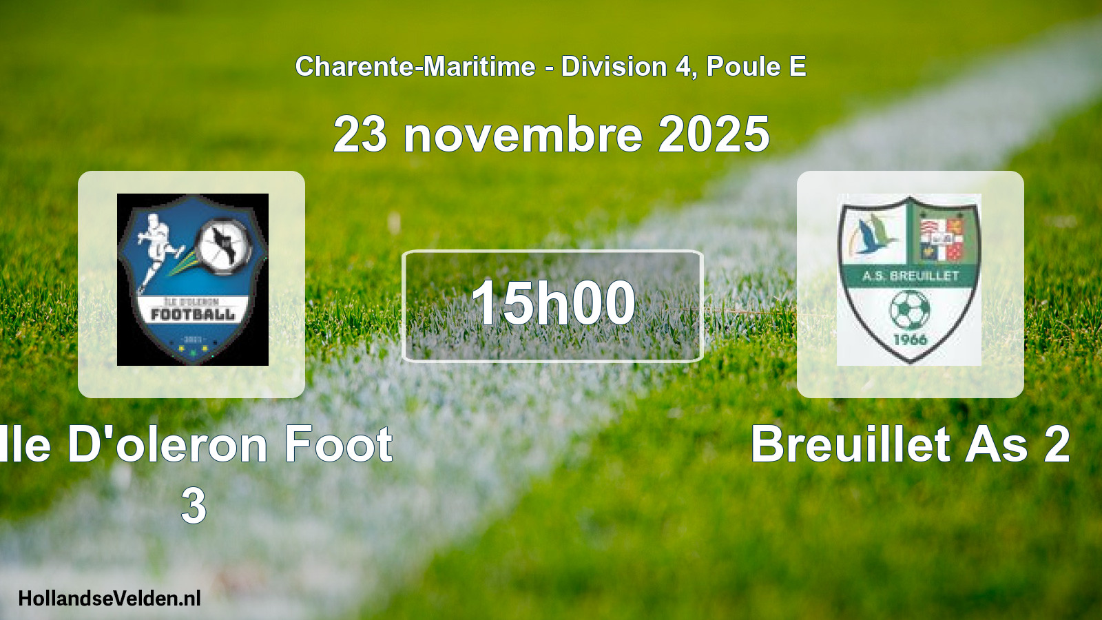 Geplande wedstrijd: Ile D'oleron Foot 3 - Breuillet As 2 (23 novembre 2025)