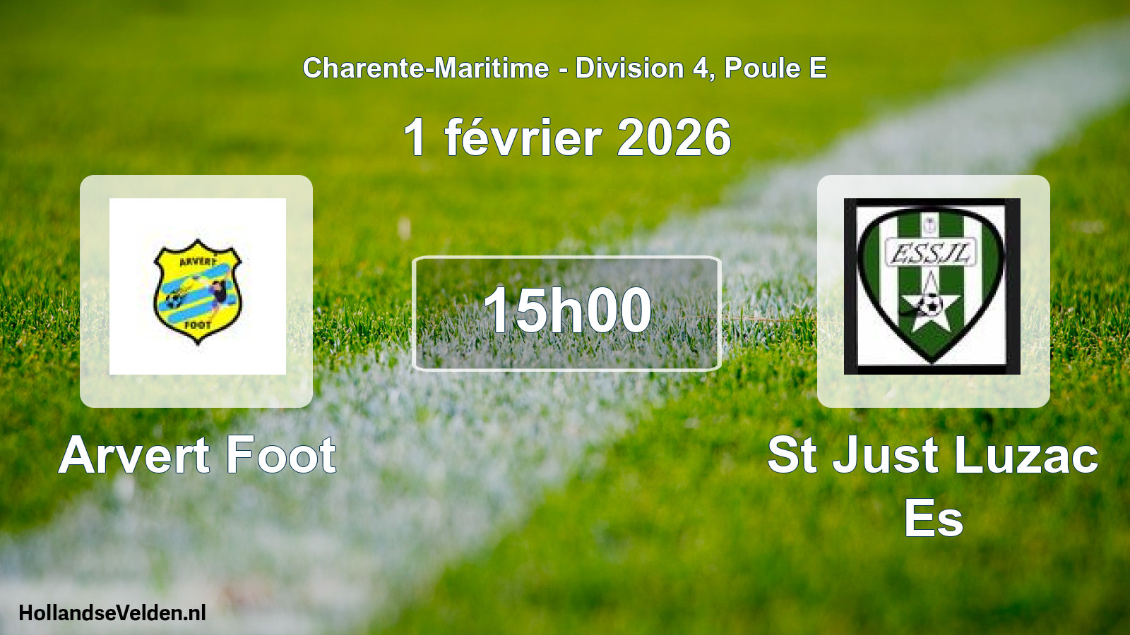 Geplande wedstrijd: Arvert Foot - St Just Luzac Es (1 février 2026)