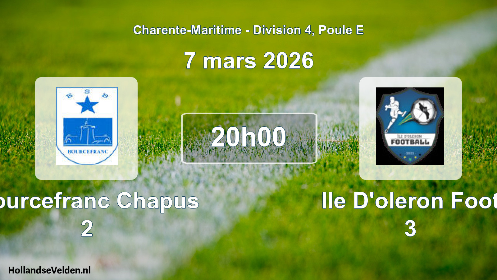 Geplande wedstrijd: Bourcefranc Chapus 2 - Ile D'oleron Foot 3 (7 mars 2026)