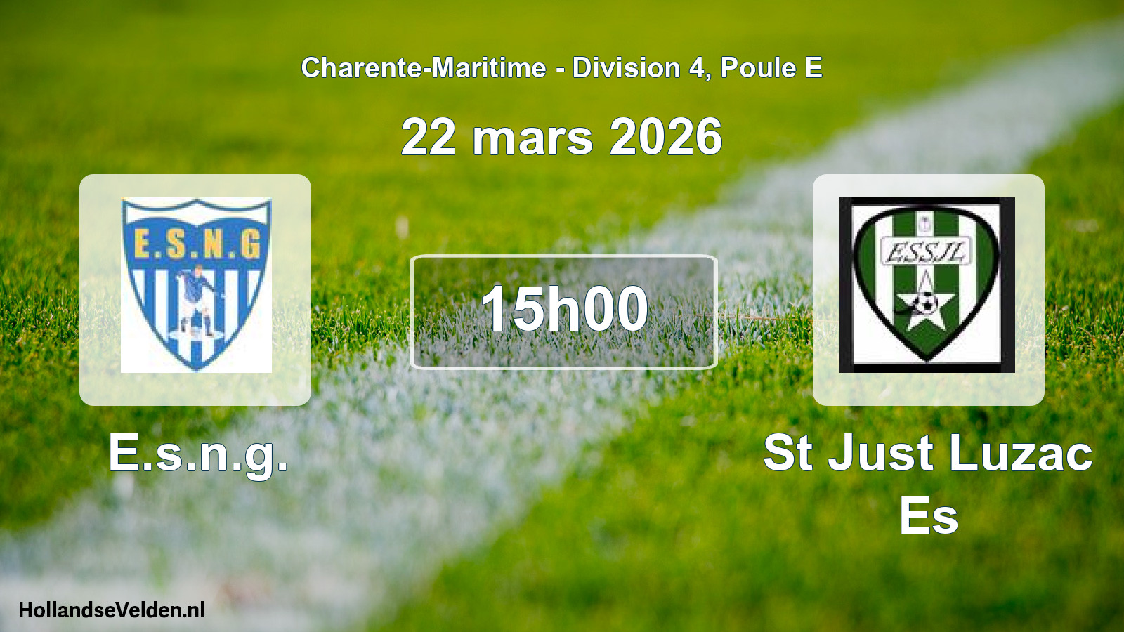 Geplande wedstrijd: E.s.n.g. - St Just Luzac Es (22 mars 2026)